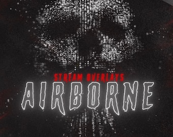 Airborne Animated Stream Package: Dark Skull Theme Twitch Set