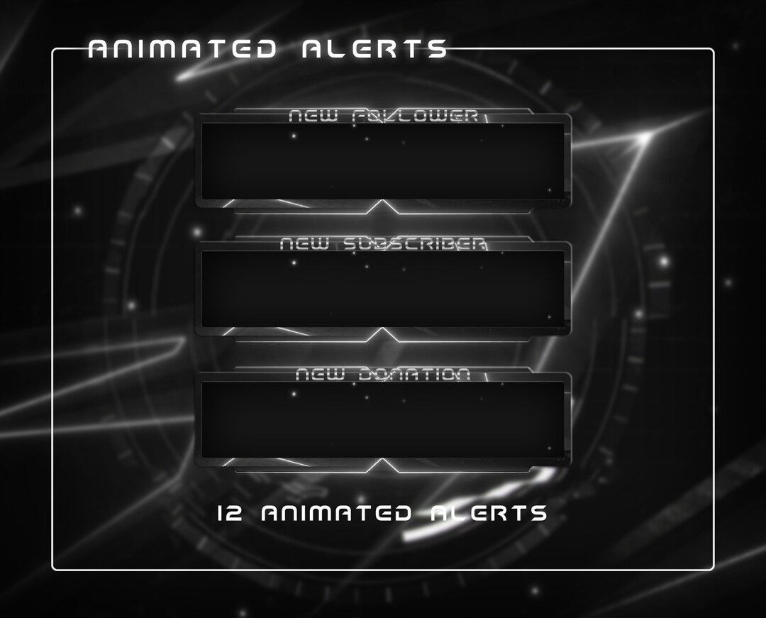 Alertas animadas de falla/Blanco y negro/Alertas animadas de Twitch ...