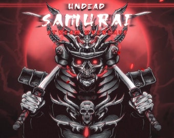 Undead Samurai Animated Stream Overlay: Dark Japanese Theme (Twitch Pack)