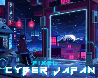 Pixel Cyber Japan Twitch Overlays: Animated Stream Package