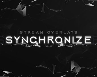 Synchronize Animated Stream Overlay: Black & White Twitch Package