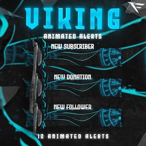 Viking Animated Stream Alerts/Vikings Alerts/Vikings Theme/Viking Aesthetics/Norse Mythology/Stream Alerts/Facebook/Youtube/Stream Alerts