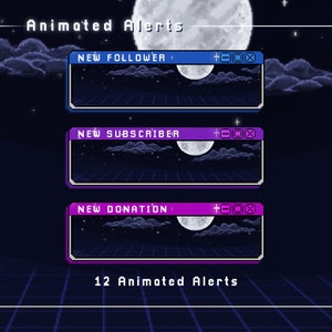 Retro Lofi Animated Stream Alerts/Retro Aesthetic/Pixel Art/Pixel Retro Lofi/Lofi Alerts/Pixel Alerts/Twitch/Facebook/Youtube/Stream Alerts