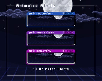 Retro Lofi Animated Stream Alerts/Retro Aesthetic/Pixel Art/Pixel Retro Lofi/Lofi Alerts/Pixel Alerts/Twitch/Facebook/Youtube/Stream Alerts