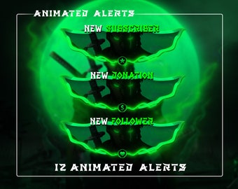 Pirate Hunter Animated Stream Alerts/Anime Alerts/Anime Theme/Anime Overlays/One Piece Theme/Twitch Alerts/Stream Alerts/Facebook/Youtube