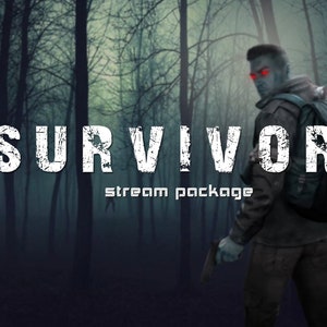 Superposición animada de sobreviviente/Tema de supervivencia/Superposición de Twitch animada/Superposición de transmisión completa/Hecho para Twitch/YouTube/Facebook/OBS/Streamlab