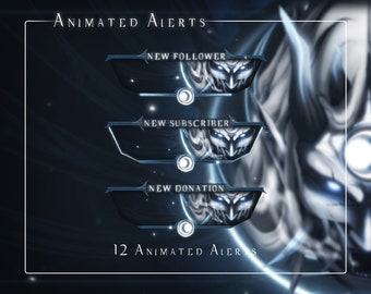Alertas de transmisión animada de Lunar Hannya: Tema japonés Oni (Conjunto de Twitch)