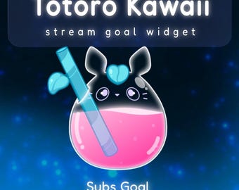 Totoro Kawaii Potion Goal Widget for StreamElements | Cute Liquid Twitch Goal Tracker| OBS Overlay