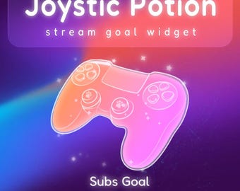 Joystick Potion Goal Widget for StreamElements | Gaming Twitch Goal Tracker | Liquid Gradient | OBS Overlay