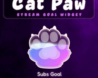 Cute Cat Paw Liquid Goal Widget for StreamElements | Kawaii Twitch Accessories | Gradient Goal Tracker | OBS Overlay