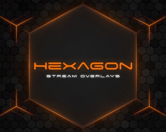 Hexagon Animated Overlay/Geometric Neon Theme/Animated Twitch Overlay/Complete Stream Overlay/Made for Twitch/YouTube/Facebook/OBS/Streamlab