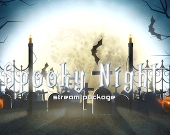 Superposición animada de transmisión de una noche espeluznante: tema de Halloween para Twitch
