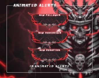 Alertas de transmisión animada de Undead Samurai: temática japonesa oscura