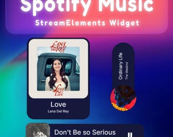 Spotify Music Widget for StreamElements | Now Playing Overlay | Large • Compact • Vinyl  | Twitch YouTube OBS