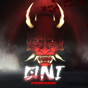 ONI Animated Stream Overlay/ Dark Japanese Aesthetic/Aesthetic Dark Transition/Red Mystic/Dark Souls Theme/Twitch Pack/Panels/Transition