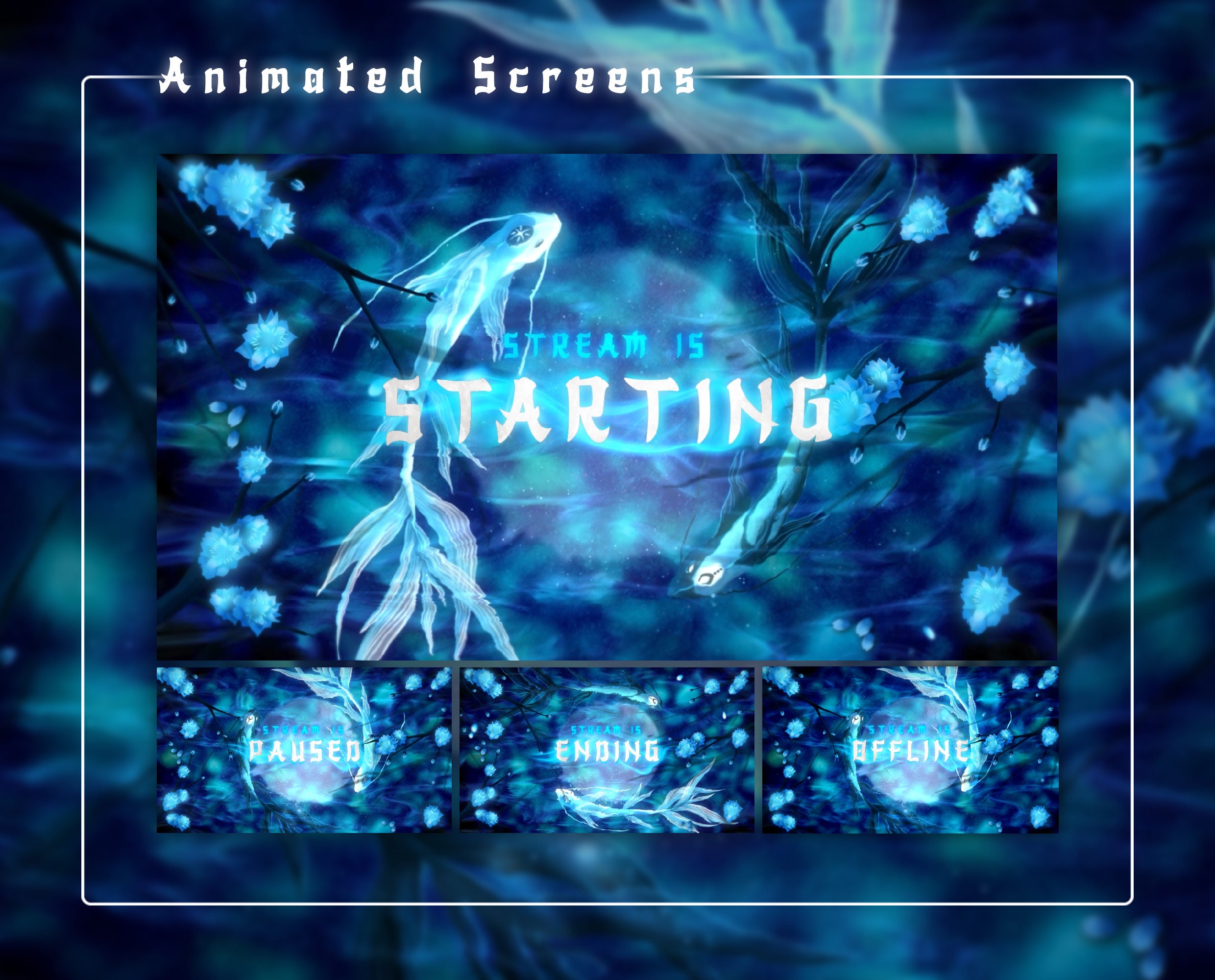 Stream Offline Screen Fish Japanese Koi Animated Stream Screens/japanese Aesthetic/koi Screens ...