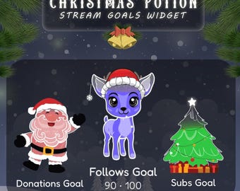 Christmas Potion Goal Widget for StreamElements | Holiday Twitch Goal | Festive subathon | OBS Overlay