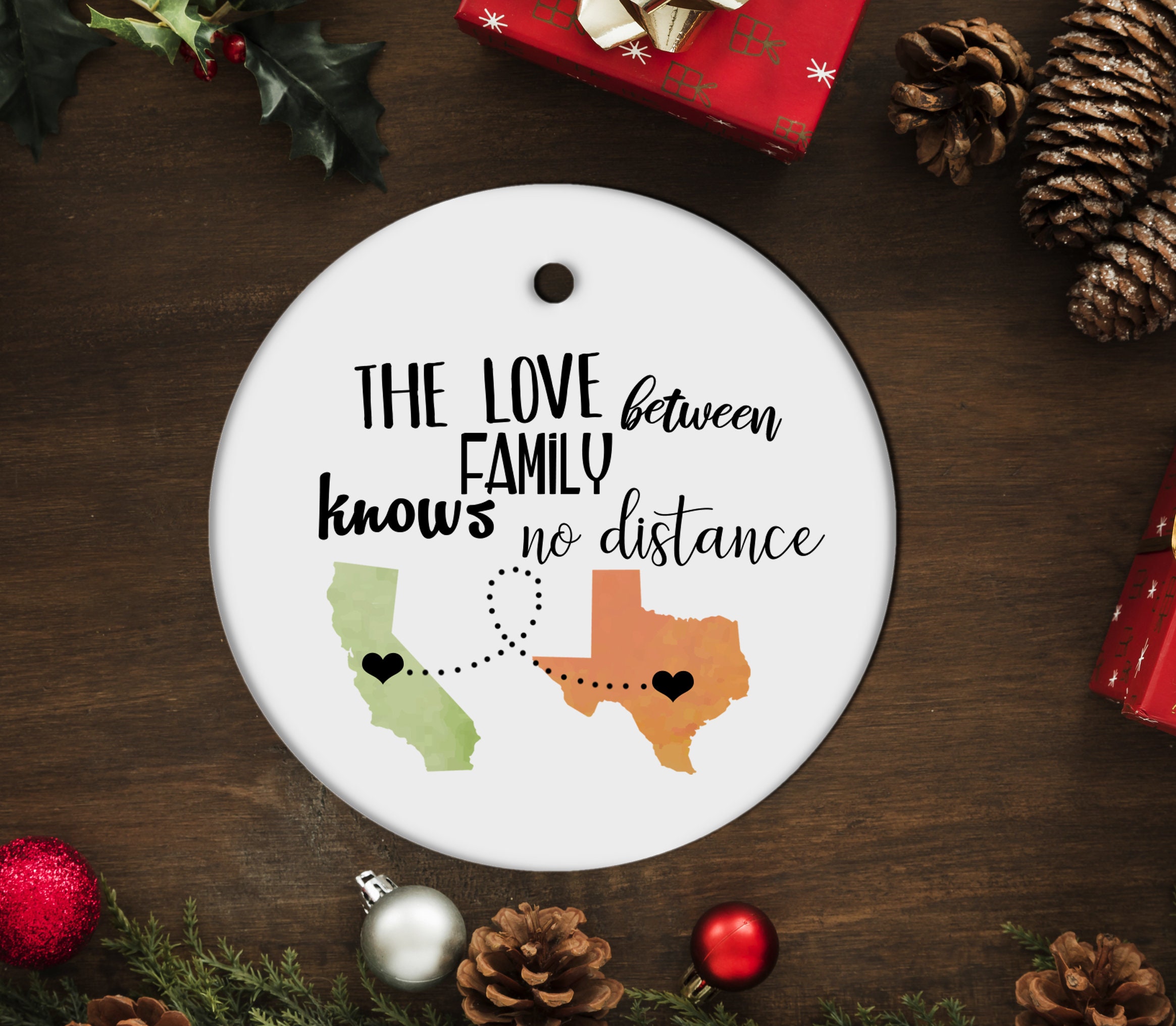 2022 Ween Christmas Eve Family Long Distnace Ornament Gift For Parents The Love | Etsy Singapore