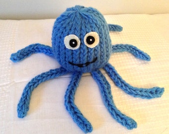 Blauwe octopus speelgoed, pasgeboren eerste speelgoed, baby douchegift, handgemaakte octopus speelgoed,