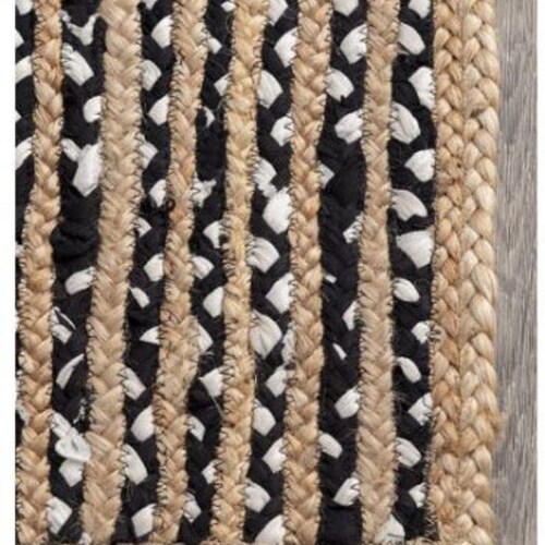 Hand Woven Bohemian Hippie Black and White Cotton and Jute Runner Area deals Rug Home Decor Rugs Floor Decor Carpet Size 2.6 X 10 Feet