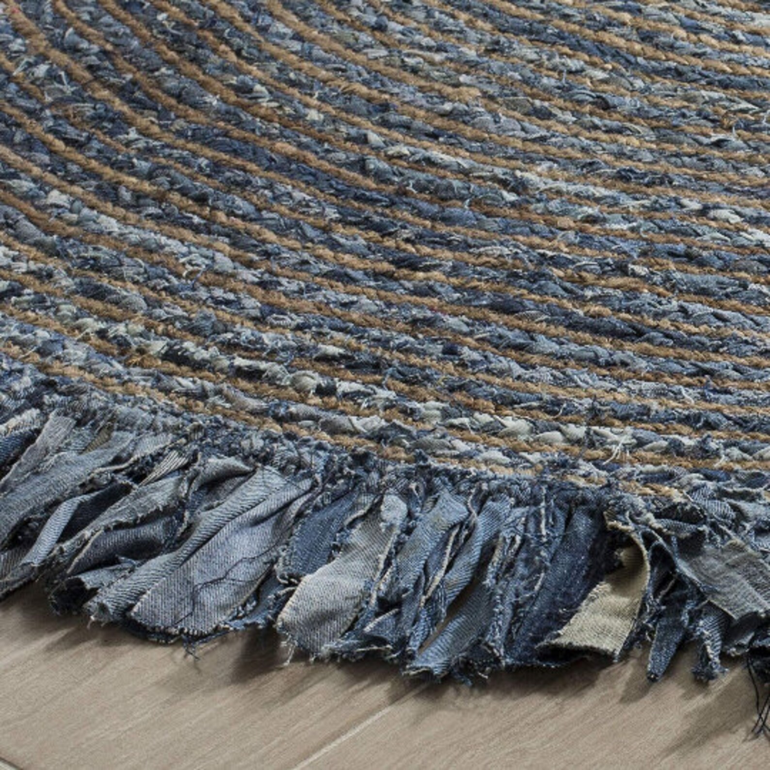 Handmade Braided Bohemian Denim Jute and Cotton Jhalar Rug Etsy