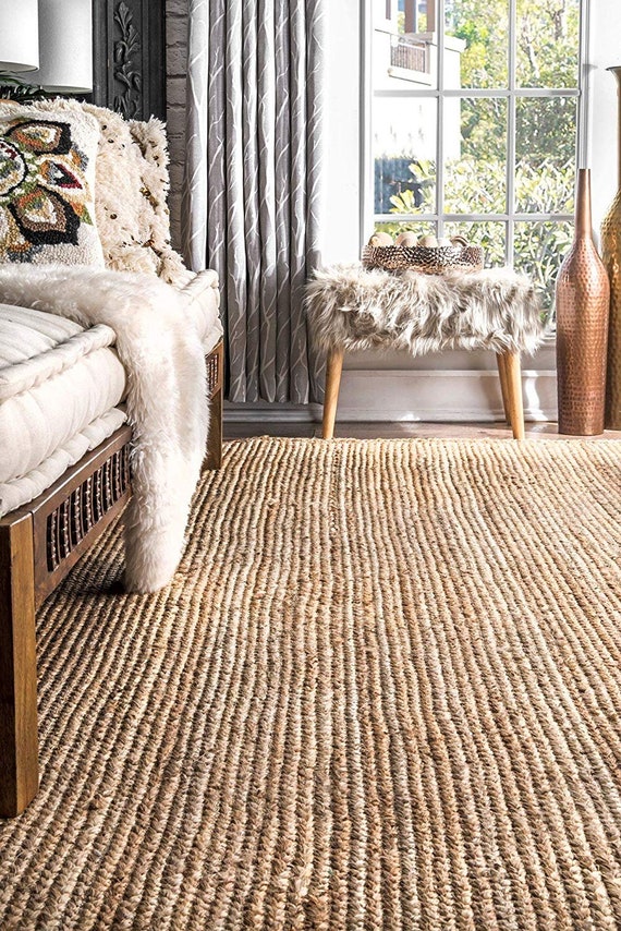 Home Decor Handmade Indian Braided Jute Rug Bohemian Area Rug Carpet 3 Feet Rugs 