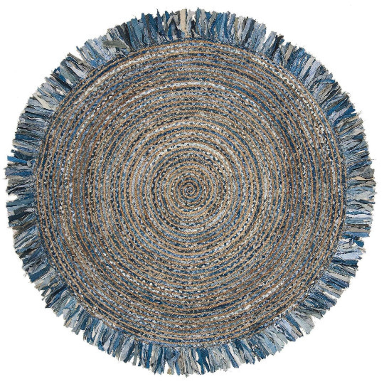 Handmade Braided Bohemian Denim Jute and Cotton Jhalar Rug Etsy