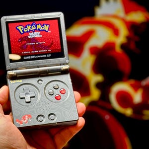 Botões, adesivos e encarte de cartão de papel para Pokémon Groudon Mod Anbernic RG35XX SP (dispositivo não incluído)