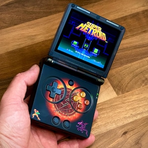 Botões, adesivos e inserção de cartão de papel do Mod Metroid Anbernic RG35XX SP (dispositivo não incluso)
