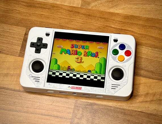 RGB30 POWKIDDY SNES White Skin Stickers and Buttons (device