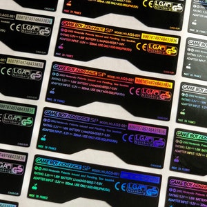 Gameboy Advance Sp Holographic Back stickers
