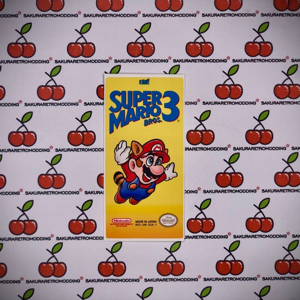 Super Mario Bros 3 Sticker for Retroflag NESPI4CASE Cartridge satin finish (cartridge not included)