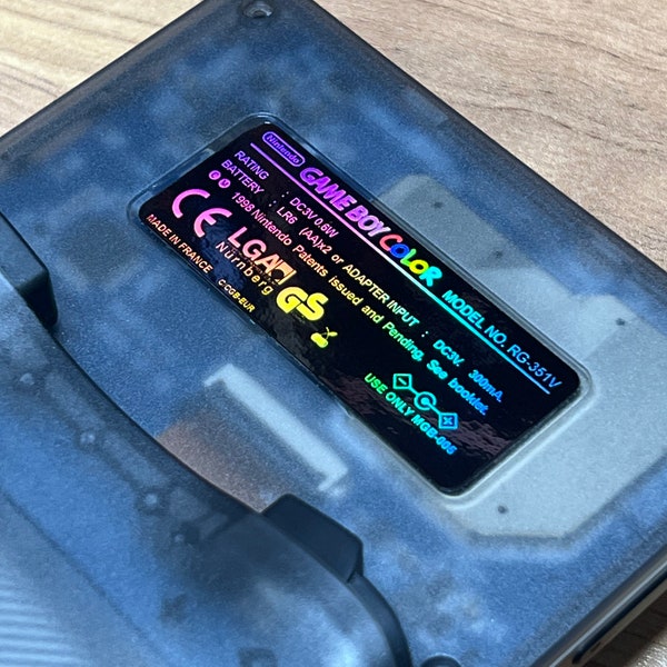RG351V Gameboy Color Holographic Back sticker
