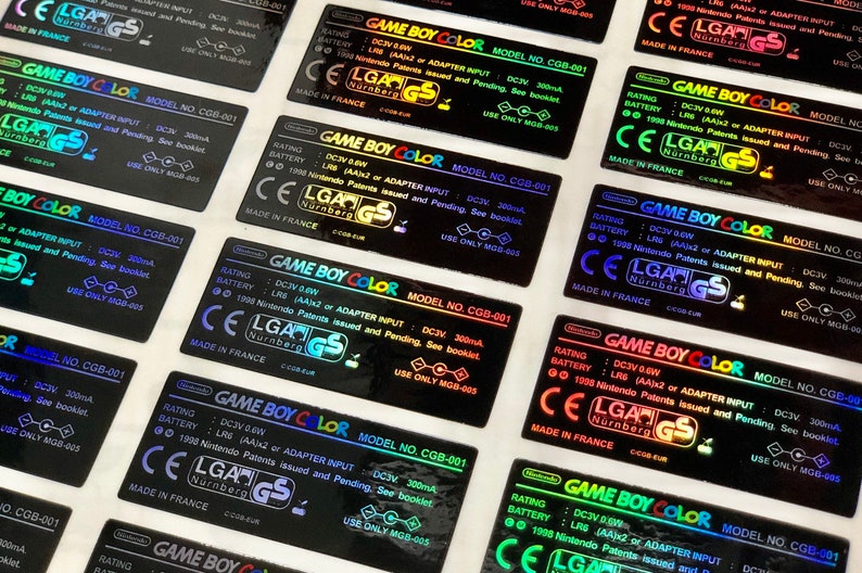 Gameboy Color Holographic Back stickers image 1