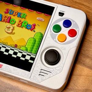 RGB30 POWKIDDY SNES White skin Stickers and Buttons (device not included)