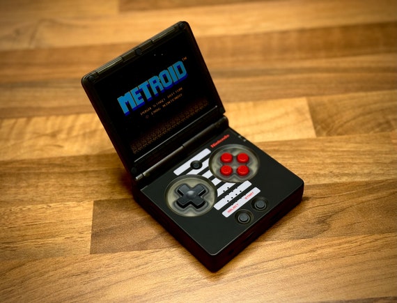 Anbernic RG35XX SP Black NES Mod Buttons and Sticker (device