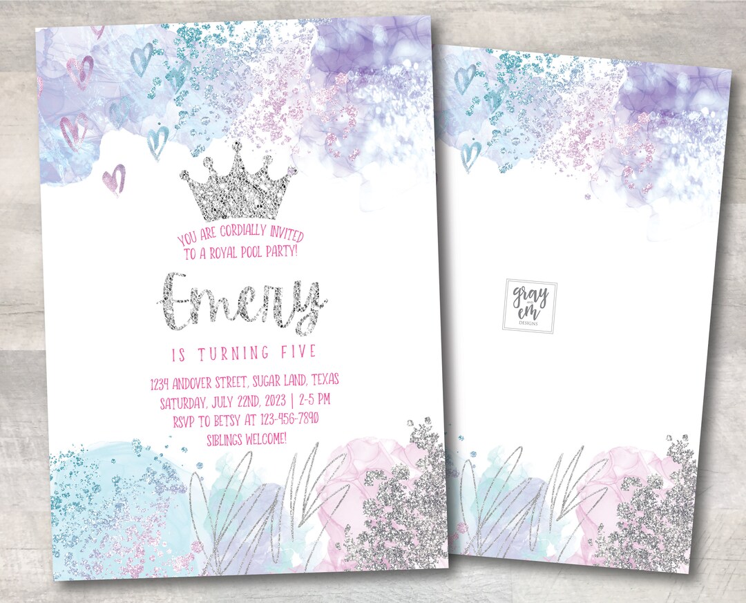 Royal Birthday Invitation | Digital or Printed Invitations - Etsy