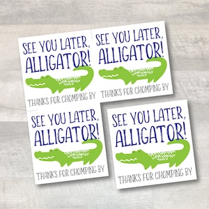 Oh Snap Crocodile Party Printable Favor Tags - 3&quot;x3&quot; | Digital File