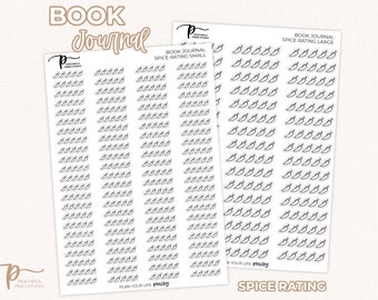 Spice Rating - Book Journal Stickers | Planning Planner Bullet Reading Journal Scrapbook Scrapbooking Rating System Spicy Smutty Smut Books