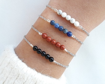 Bracelet perles, bracelet pierres naturelles, bijoux pierres naturelles.