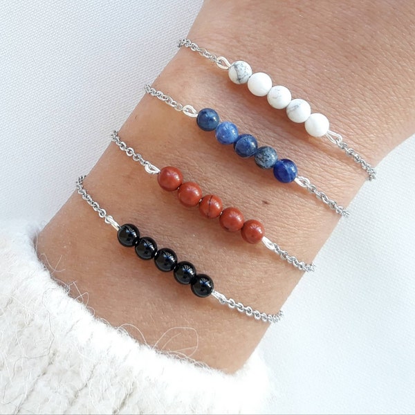 Bracelet perles, bracelet pierres naturelles, bijoux pierres naturelles.