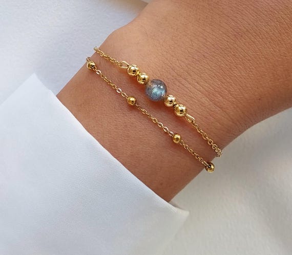 Bracelet Chaine Doré Femme - Acier Inoxydable Doré (Neuf, Sans Emballage)