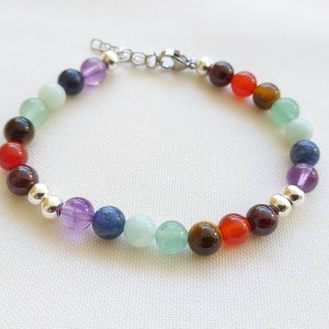 7 Chakras bracelet, natural stone bracelet