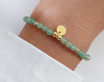 Aventurine bracelet, natural stone bracelet, minimalist thin bracelet, Christmas gift.