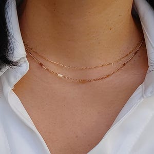 ネックレス・ペンダント ROMANTINUER SN88 NECKLACE DOUBLE BALL CHAIN Double Row Stainless Steel Necklace With Round Pendant Chain