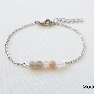 Moonstone bracelet, natural stone bracelet, women's jewelry, fine gold bracelet, gift for women, fine gold bracelet, Christmas gift. Modèle 4