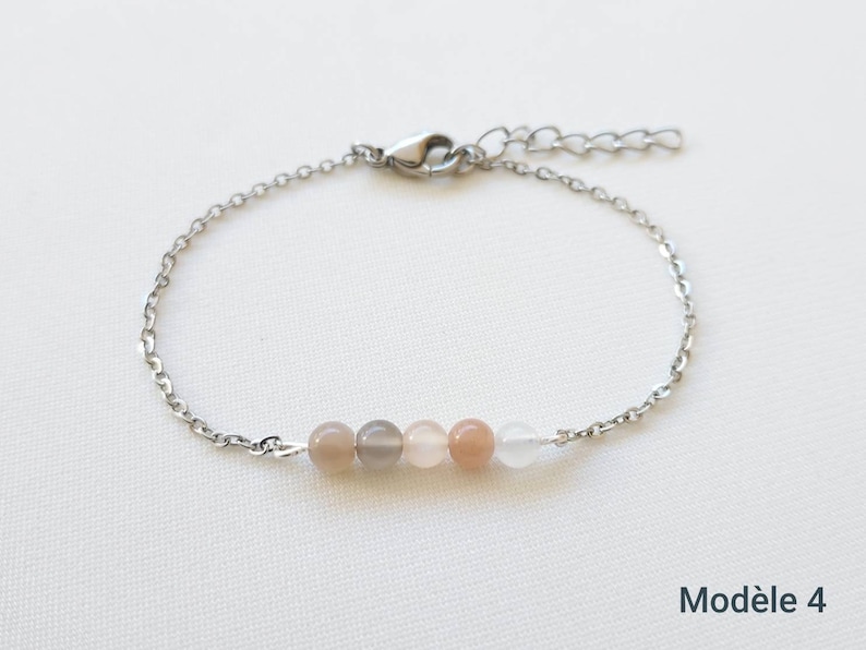 Moonstone bracelet, natural stone bracelet, women's jewelry, fine gold bracelet, gift for women, fine gold bracelet, Christmas gift. Modèle 4
