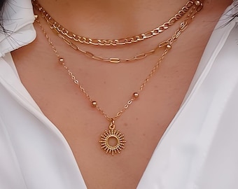 Collier Vintage à Plusieurs Rangs En Acier Inoxydable - Bijou Accessoire Neuf Sans Emballage