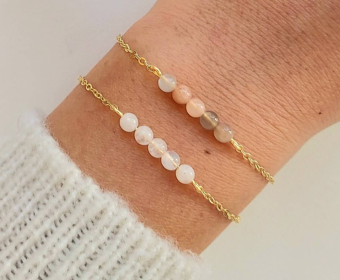 Bracelet pierre de lune bracelet pierre naturelle bijoux - Etsy France