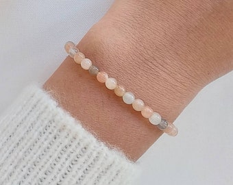 Multicolored moonstone bracelet, fine moonstone, elastic bracelet.